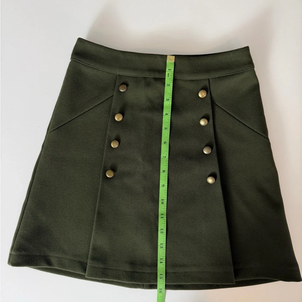 Vintage H&M Dark Green A-Line Skirt with Buttons - Picture 7 of 9